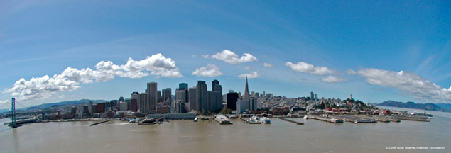 contemporary kite aerial photo of San Francisco (digital)