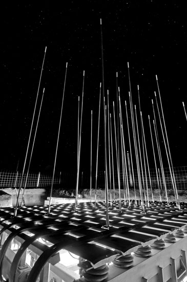 Photo of the shake table at night